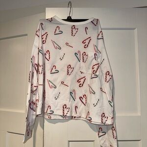 Festive Candy Cane Print Pajamas